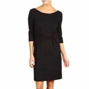 Kate Spade Magdalena Black Polka Dot Dress with Bow Detail at Waist Size 10
